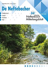 Titelbild Mitteilungsblatt September 2017 De Neftebacher Näfbach im Sommer