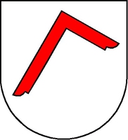 roter Winkel auf weissem Grund