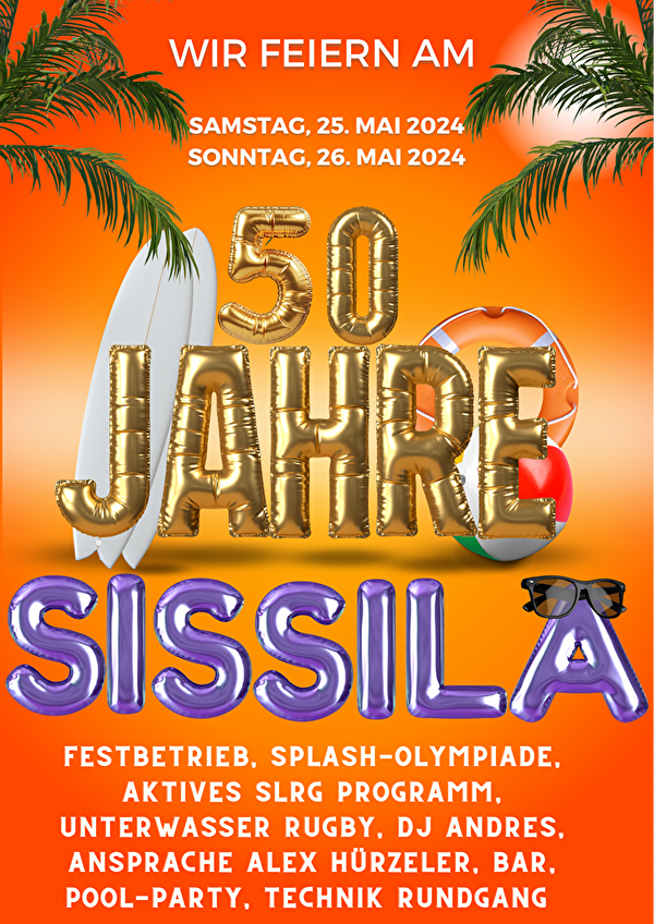 Flyer 50 Jahre Jubiläum Hallenbad Sissila