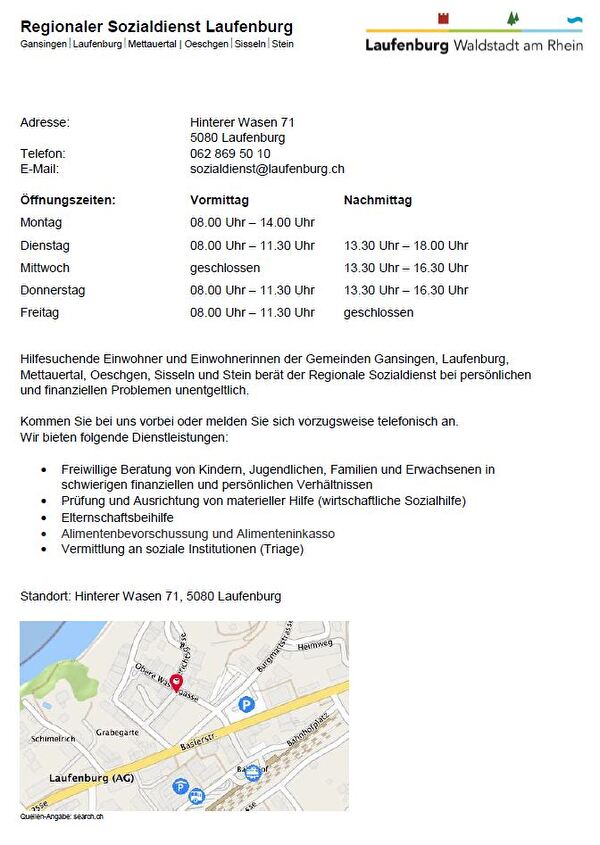 Regionaler Sozialdienst Laufenburg