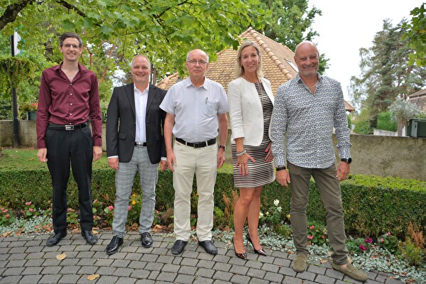 De gauche à droite : M. Manuel Zenger, M. Hervé Nusbaumer, M. Guy Delacrétaz, Mme Karine Storm-Devolz, M. Alain Garraux