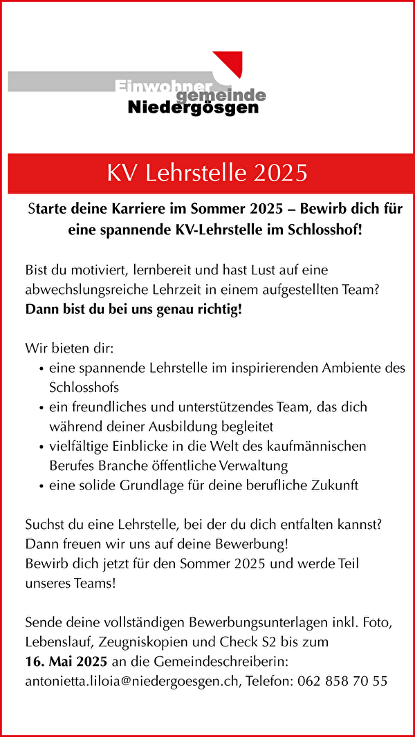 KV Lehrstelle 2025