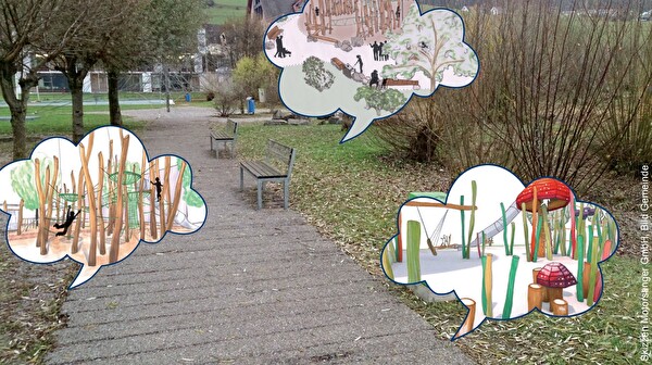 Vision des zukünftigen Spiel- und Begegnungsplatz im Gebiet Schachen