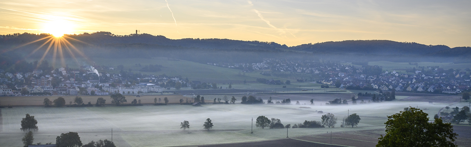 Blick auf das herbstliche Bonstetten 