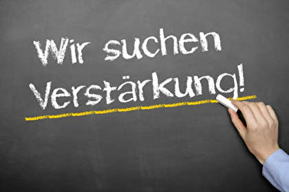 Symbolbild mit Aufschrift: Wir suchen Verstärkung