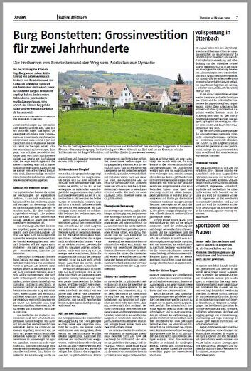 Ausschnitt Anzeiger vom 06.10.2020