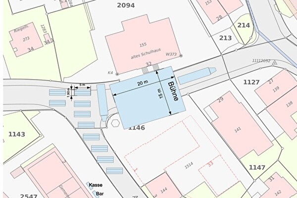 Plan Festgelände Freilichttheater in Bonstetten