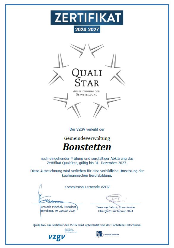 Zertifikat QualiStar 2024-2027