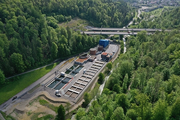 Sicht auf die Kläranlage in Birmensdorf