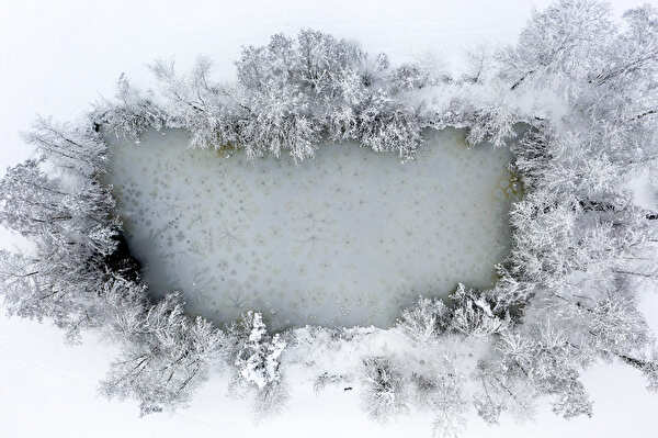 Bonstetter Lochenweiher im Winter