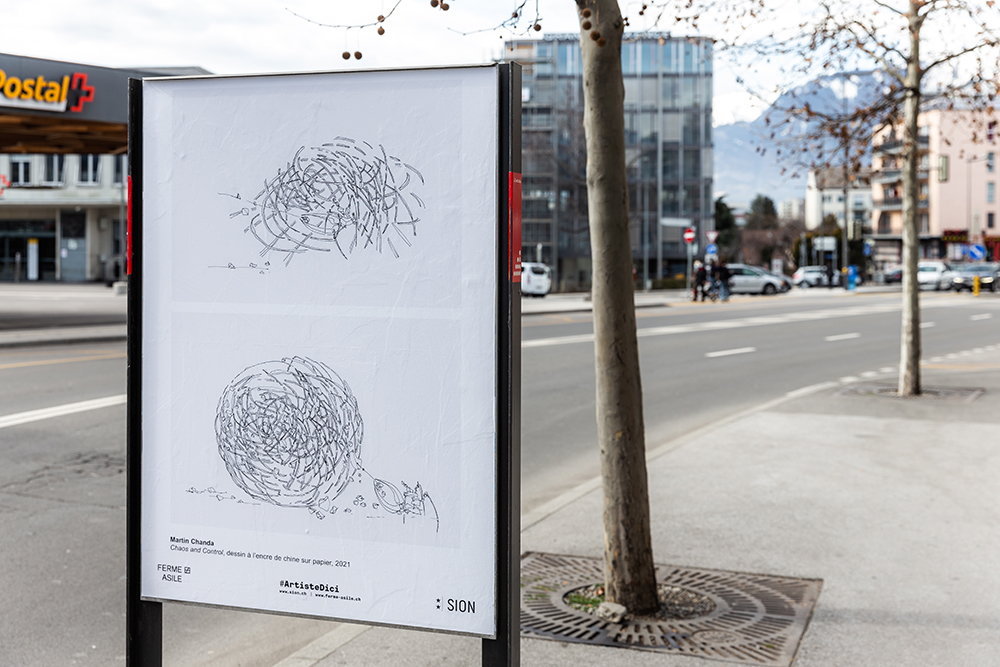 Martin Chanda
Chaos and Control, 2021, encre de chine sur papier – impression