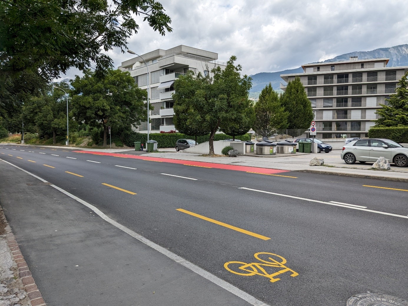 Route de Chippis – Élargissement des bandes cyclables et nouveau revêtement