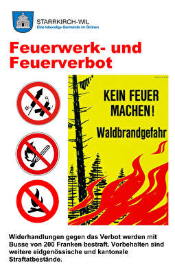 Feuerwerk- und Feuerverbot