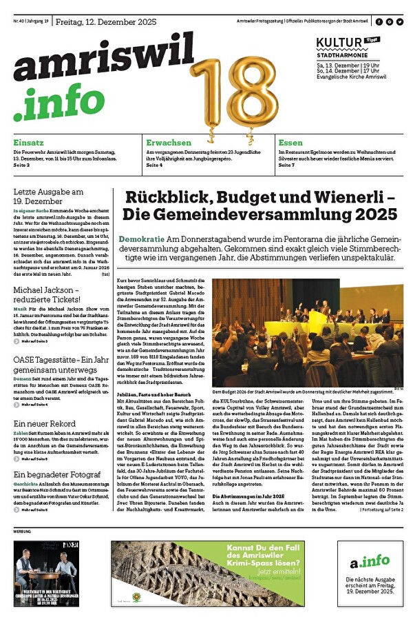 Titelseite amriswil.info