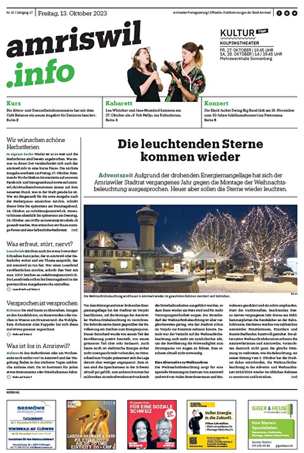 Stadt Amriswil amriswil.info vom 13. Oktober 2023
