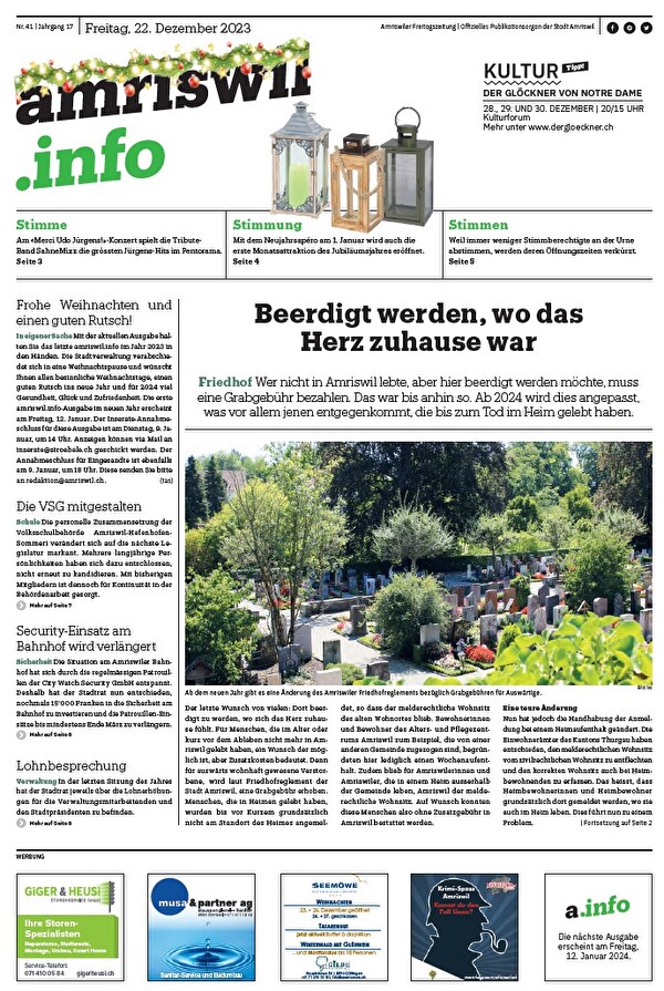 Titelseite amriswil.info