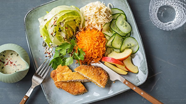 Fitnessteller mit Fischknusperli