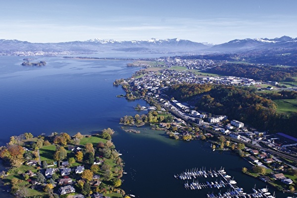 Gemeinde Freienbach aus der Vogelperspektive