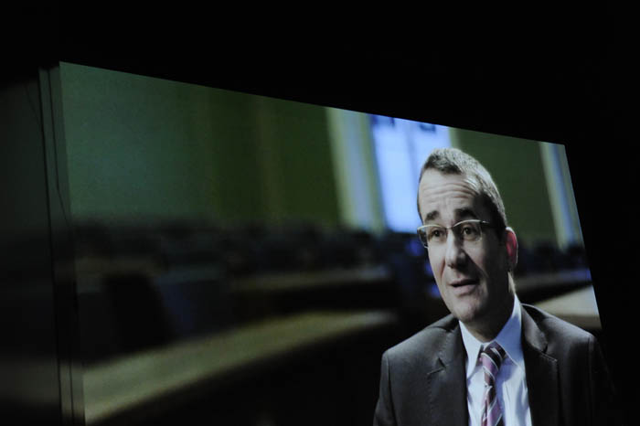 Aufnahme ab Film: Stefan Moos, Ratspräsident, FDP