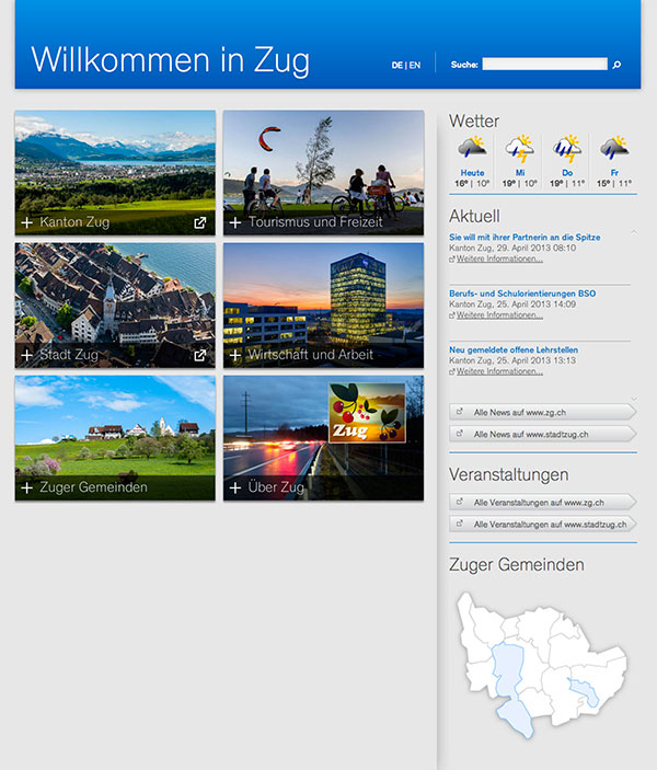So sieht das Zuger Webportal aus.