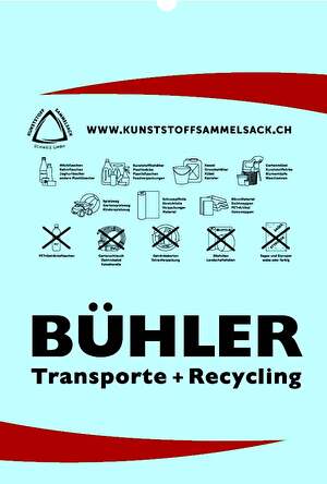 Bild roter Kunststoffsammelsack