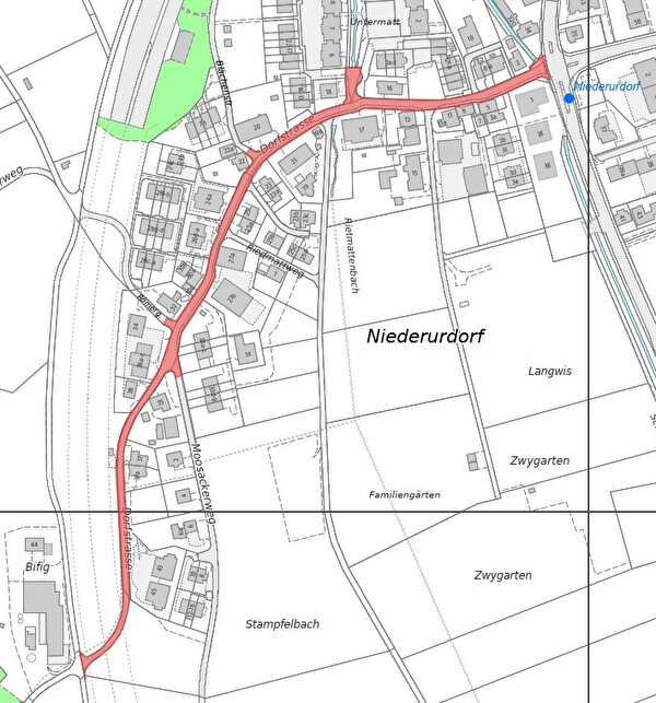 Übersichtsplan Umgestaltung Dorfstrasse