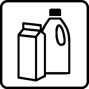 Piktogramm Getränkekarton Plastikflasche