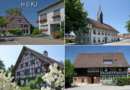 Alte Riegelhäuser und das Türmlihaus von Höri