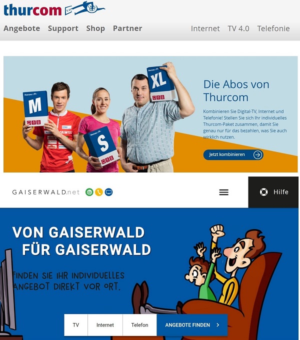 Bild: Screenshots Webseiten gaiserwald.net und thurcom
