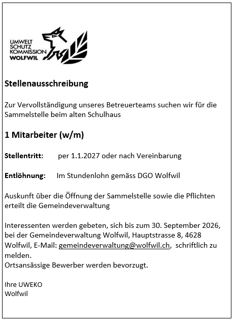 Stellenausschreibung