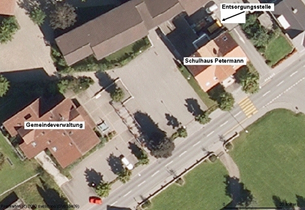 Standort Entsorgungsstelle Schulhaus Petermann