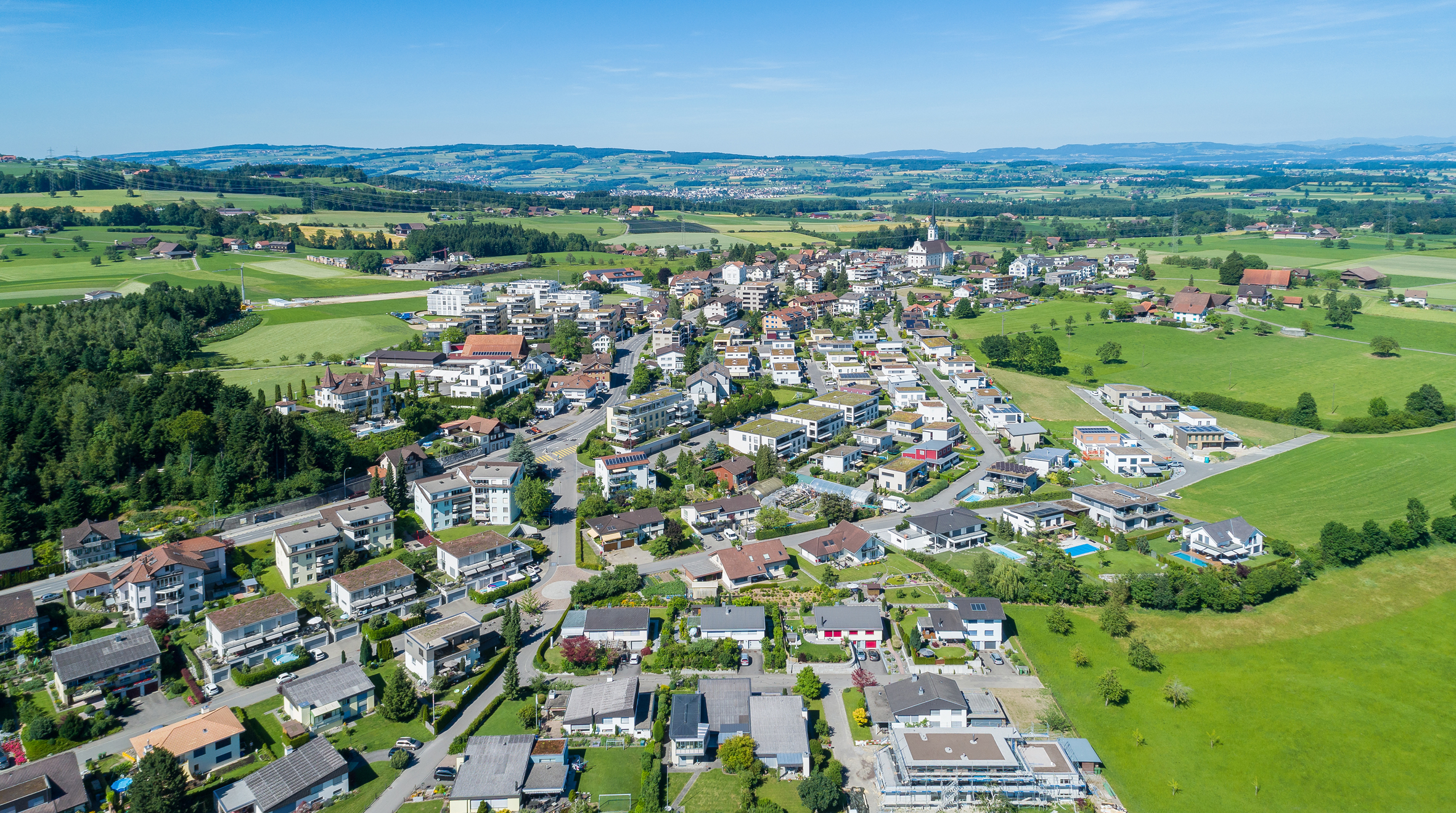 Ortsansicht Rain von oben