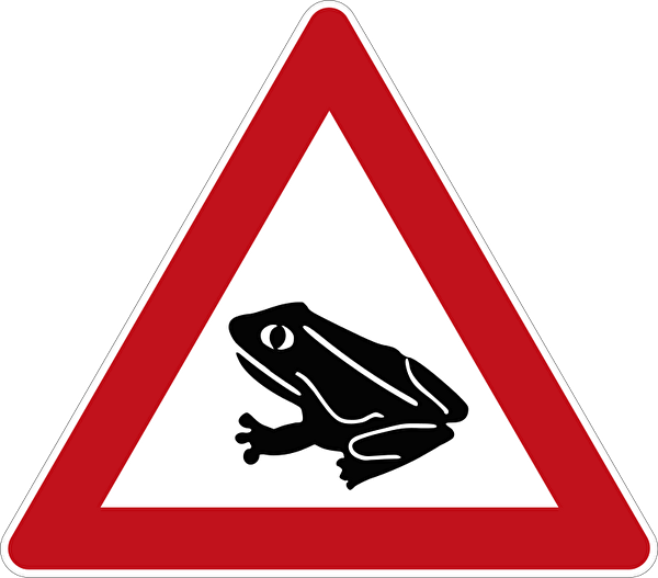Schild Achtung Amphibien