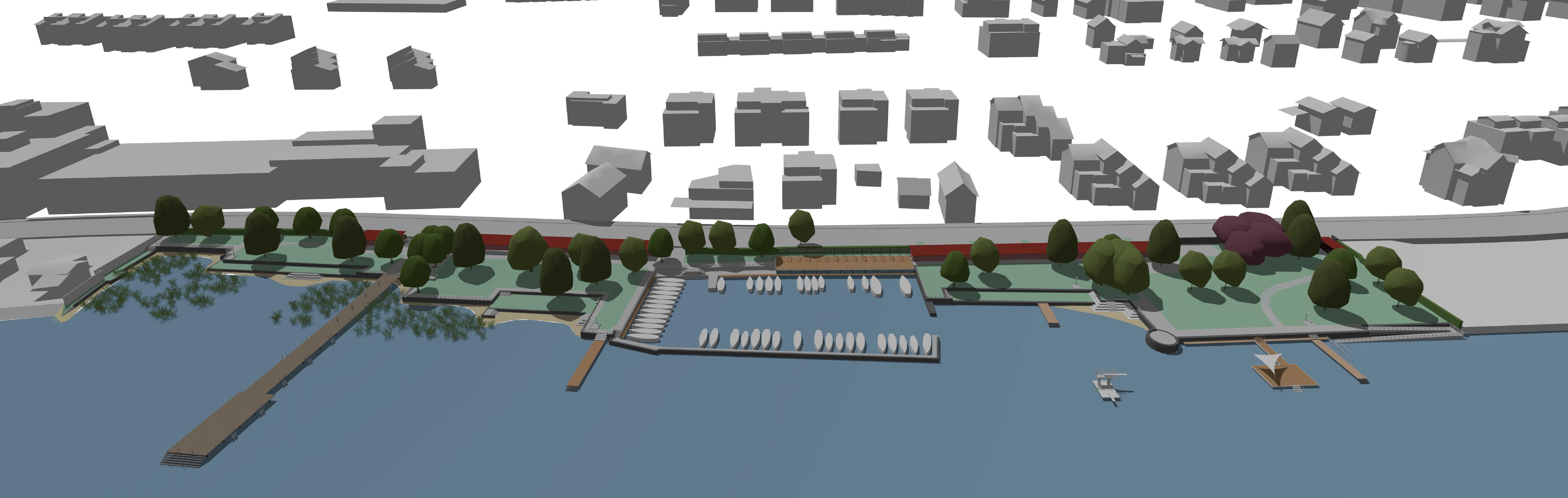 3D-Modell mit Hafen
