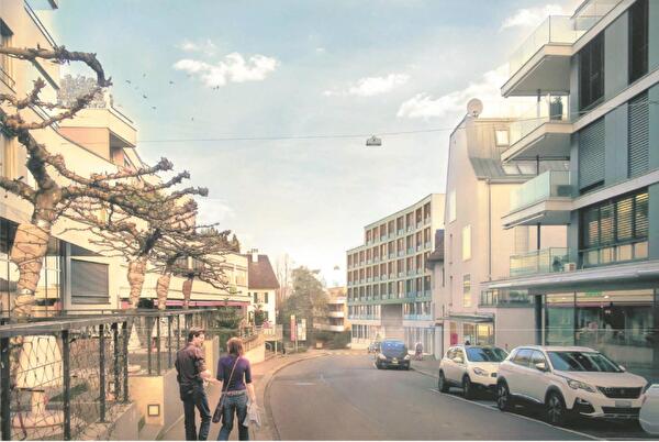 Visualisierung: Perspektive Gotthardstrasse (Galli Rudolf Architekten AG).