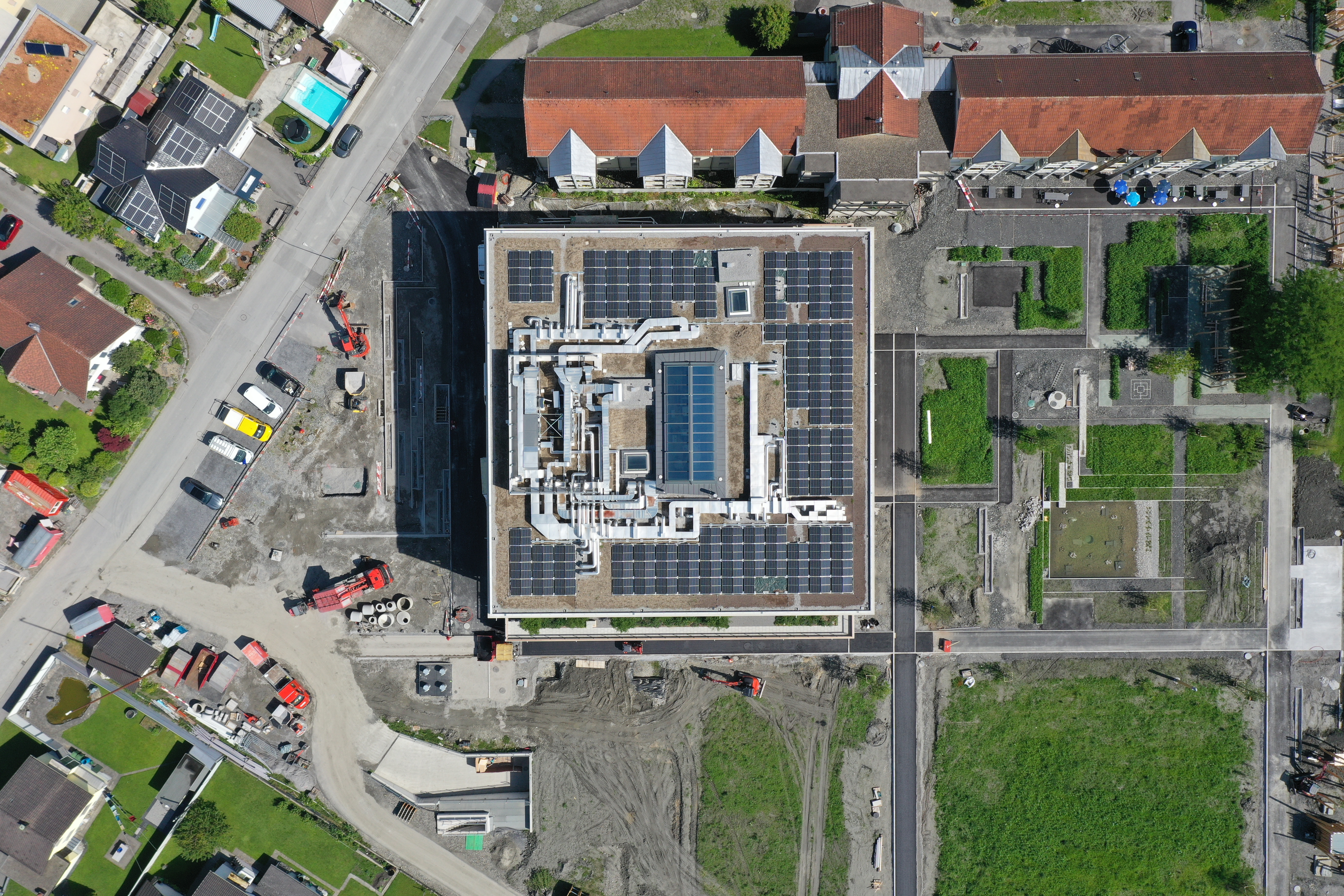 Das Zentrum Rheinauen von oben