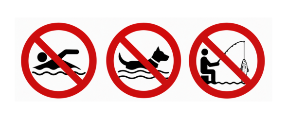 Warnschilder Schwimmen verboten