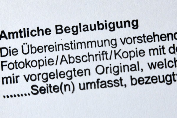 Stempel für Beglaubigungen