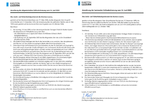Bild Anordnung eidg. und kant. Volksabstimmung