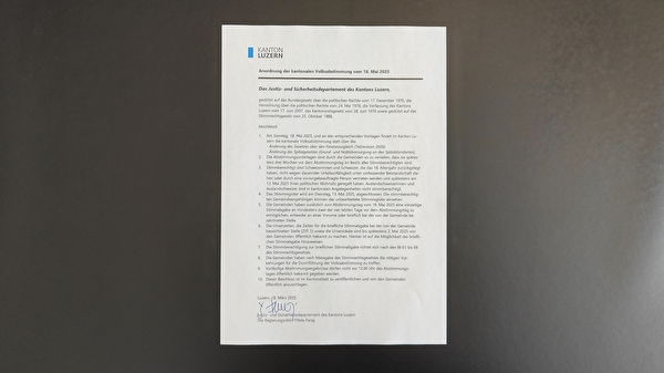 Anordnung kant. Volksabstimmung