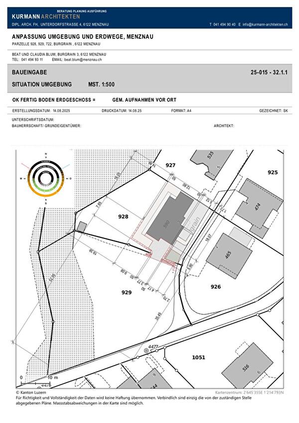 Situationsplan Umgebung 1:500