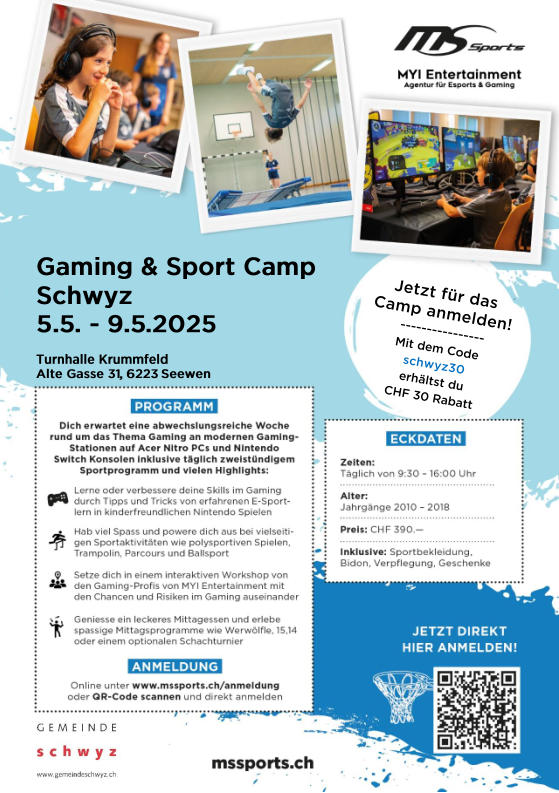 Flyer Gaming- und Sportcamp