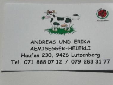 Andreas und Erika Aemisegger, Haufen 230, Lutzenberg