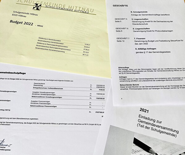 Einladung zur Gemeindeversammlung vom 29.11.2021