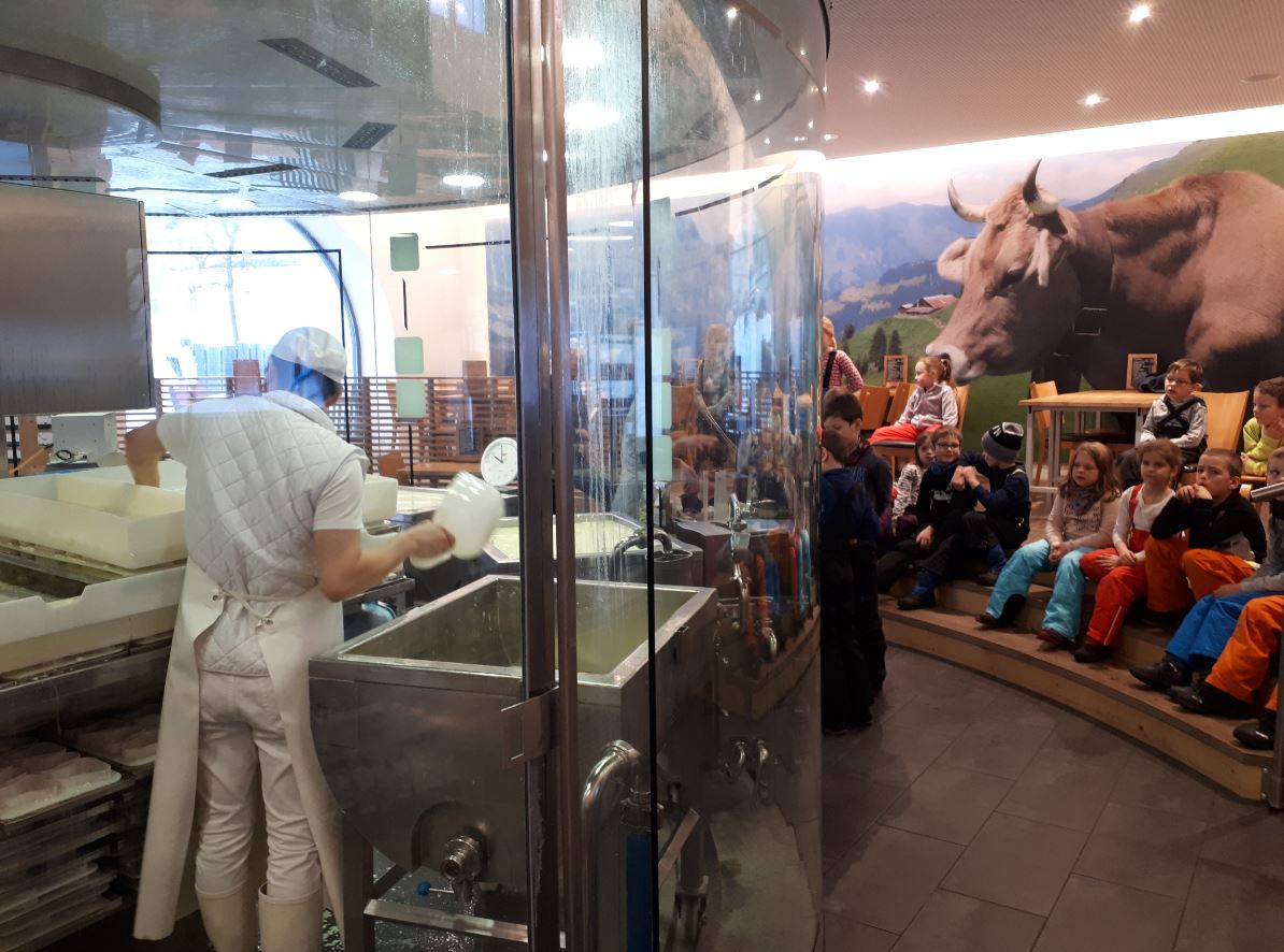 Die Käser beim Käse machen beobachten.