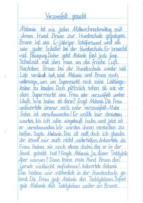Schriftbeispiel teilverbundene Schrift