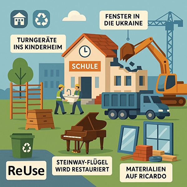 Visualisierung ReUse Schulhaus Birchlen als Ressource