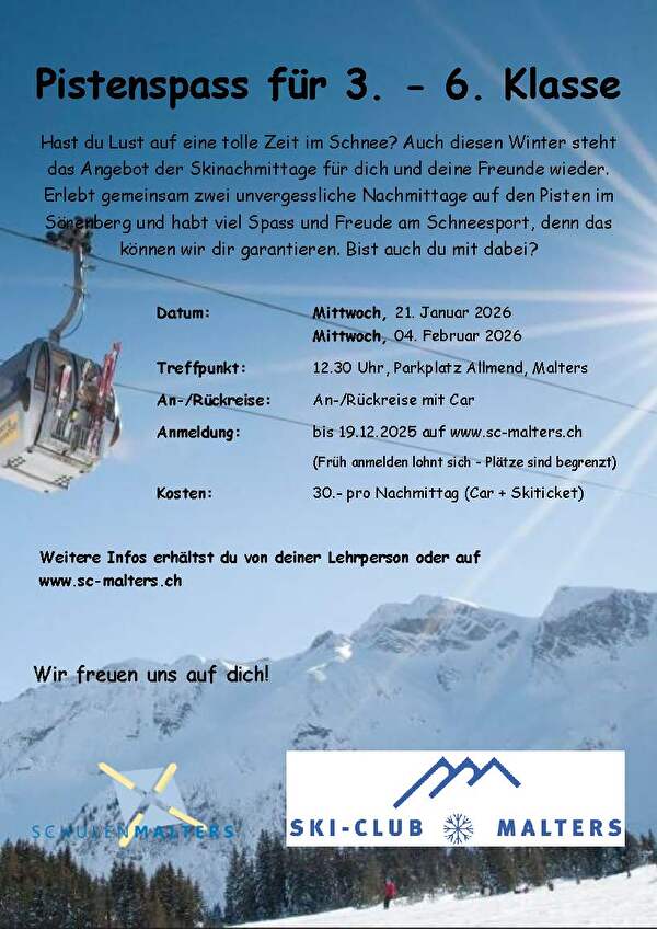 Flyer Pistenspass 2026