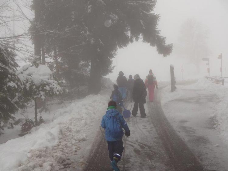 Rückweg bei dichtem Nebel