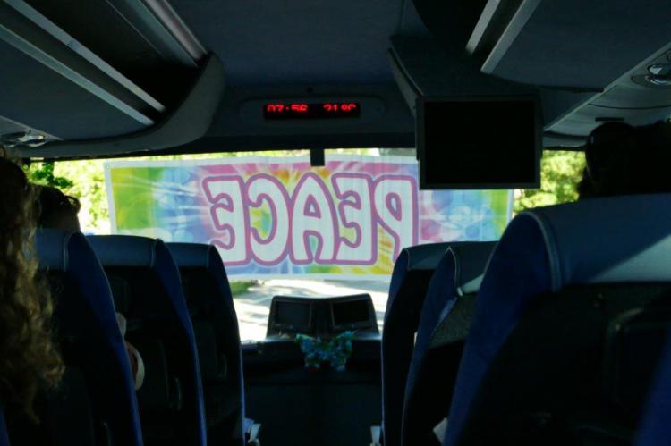 mit unserem geschmückten Bus nach Luzern.